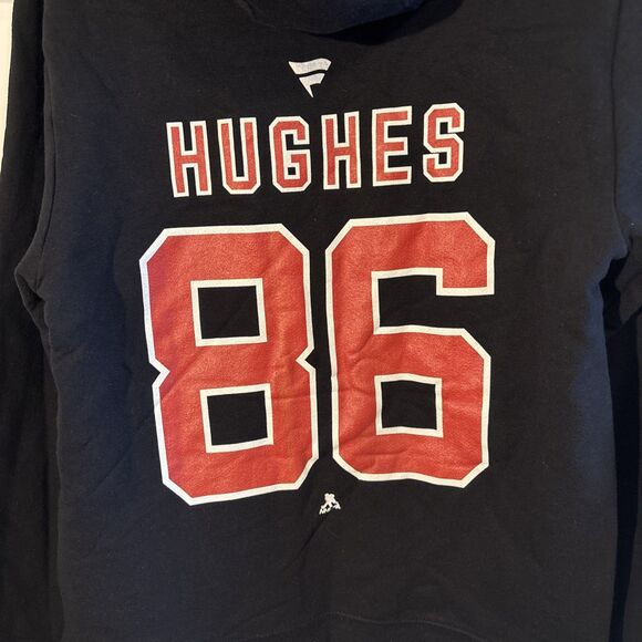 NWOT New Jersey Devils Jack Hughes Jersey Hoodie Name & # On Back Men’s Small - Picture 7 of 8